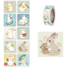 Bunny Stickers - Roll of 50's